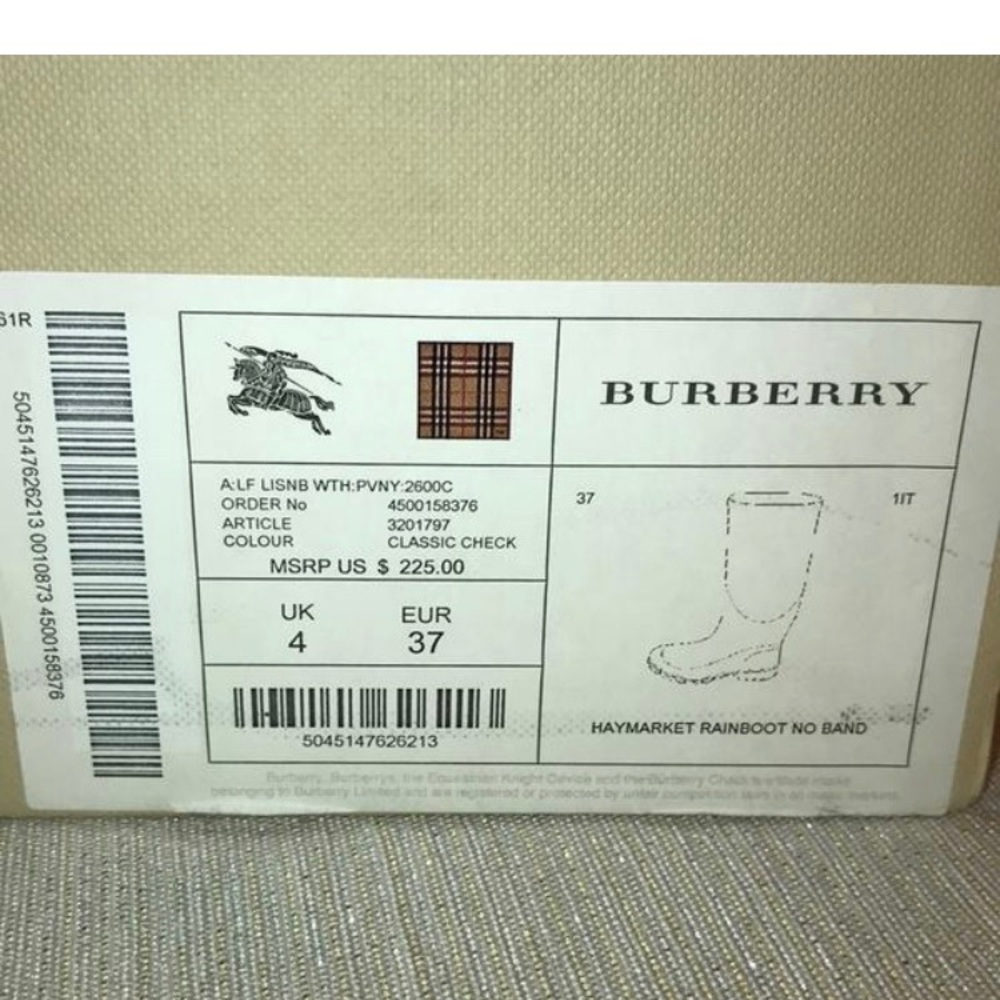 Burberry haymarket classic check rainboots - Picture 4 of 6